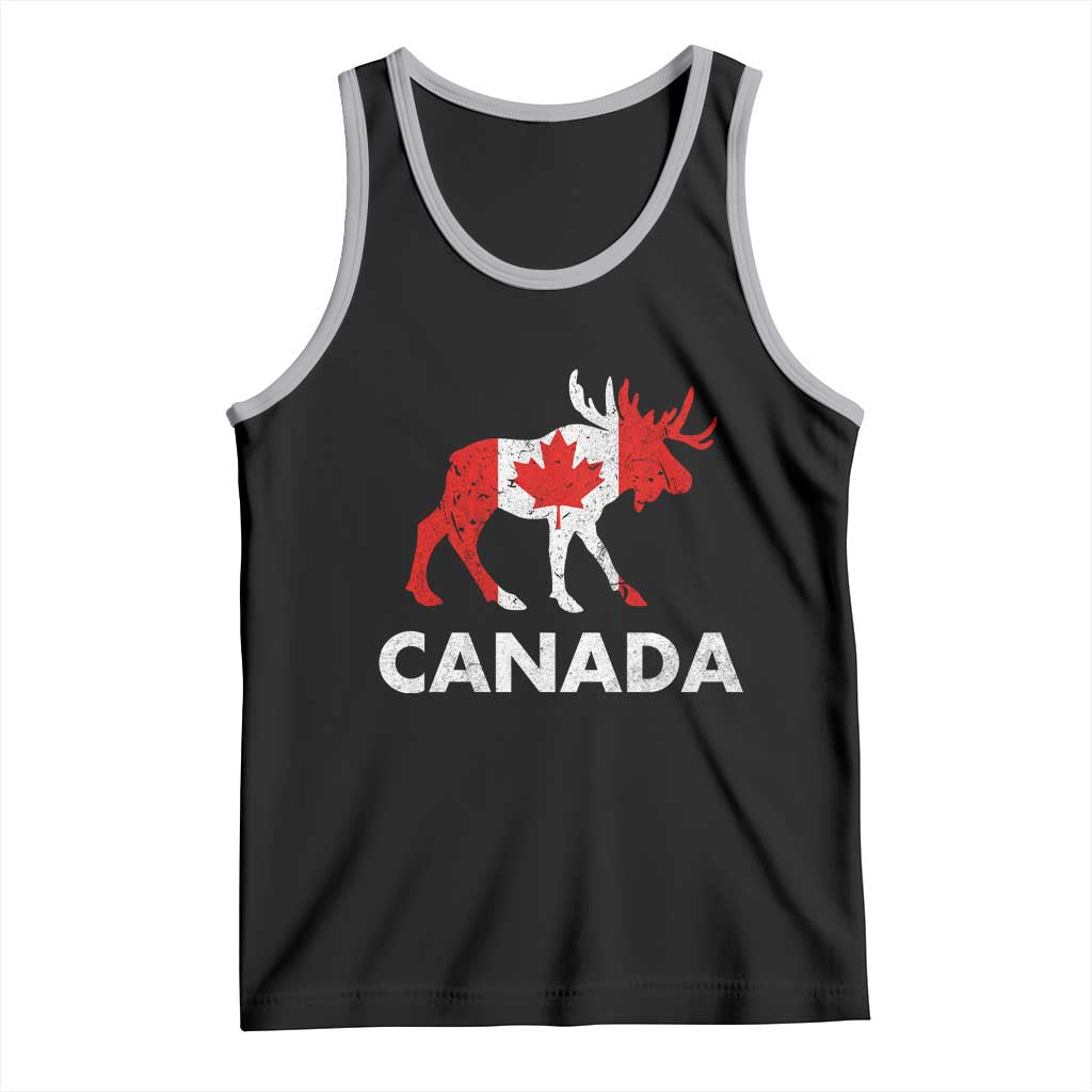 Canada Moose Maple Leaf Tank Top Canadian Pride TS10 Black Athletic Heather Print Your Wear
