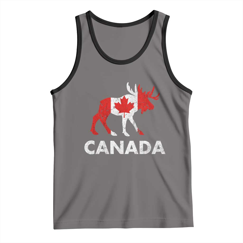 Canada Moose Maple Leaf Tank Top Canadian Pride TS10 Deep Heather Black Print Your Wear