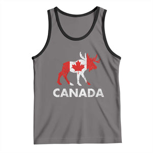 Canada Moose Maple Leaf Tank Top Canadian Pride TS10 Deep Heather Black Print Your Wear