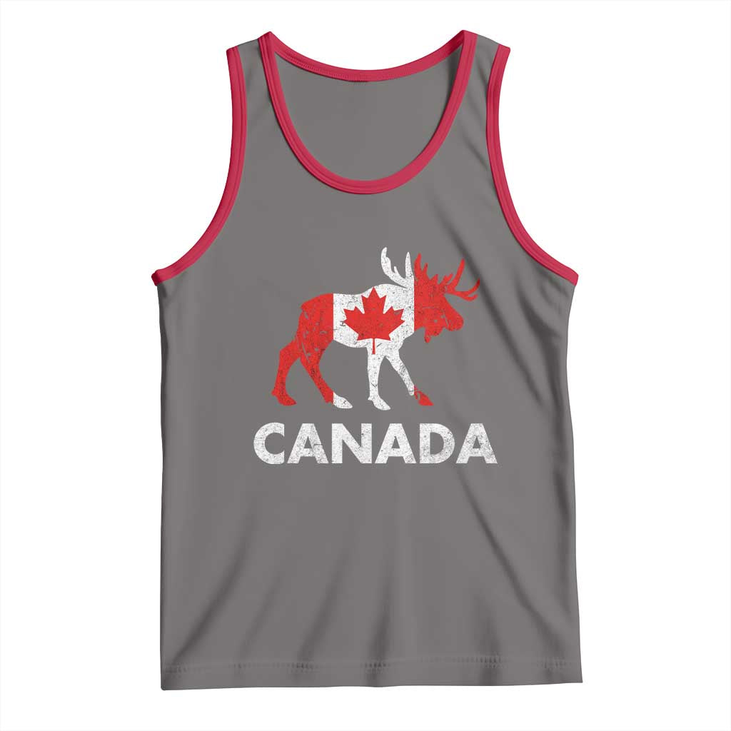 Canada Moose Maple Leaf Tank Top Canadian Pride TS10 Deep Heather Red Print Your Wear