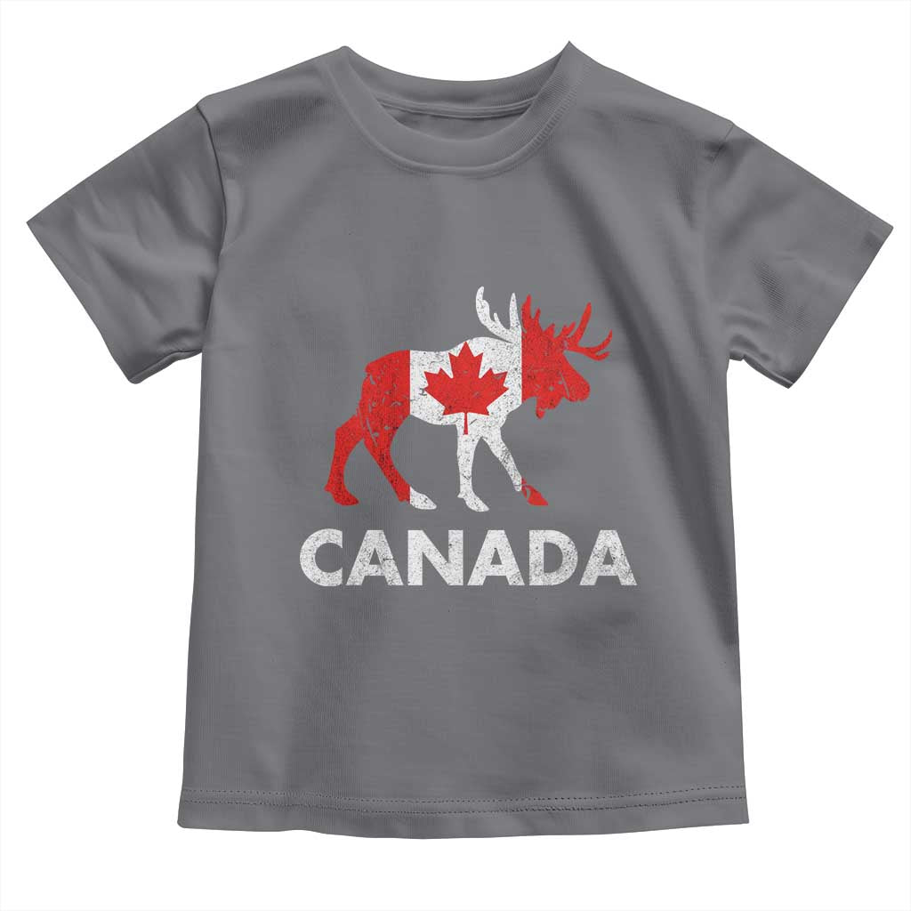 Canada Moose Maple Leaf Toddler T Shirt Canadian Pride TS10 Charcoal Print Your Wear