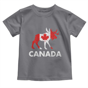 Canada Moose Maple Leaf Toddler T Shirt Canadian Pride TS10 Charcoal Print Your Wear