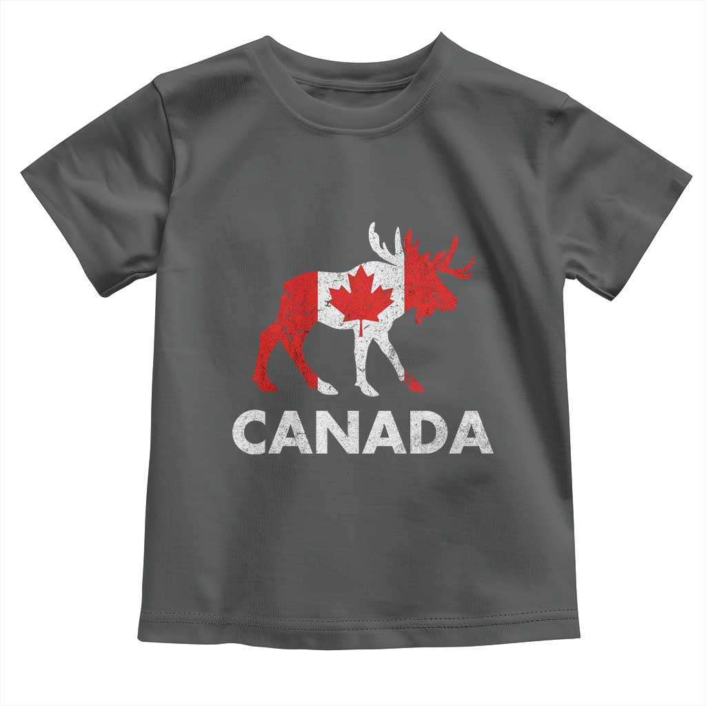 Canada Moose Maple Leaf Toddler T Shirt Canadian Pride TS10 Dark Heather Print Your Wear