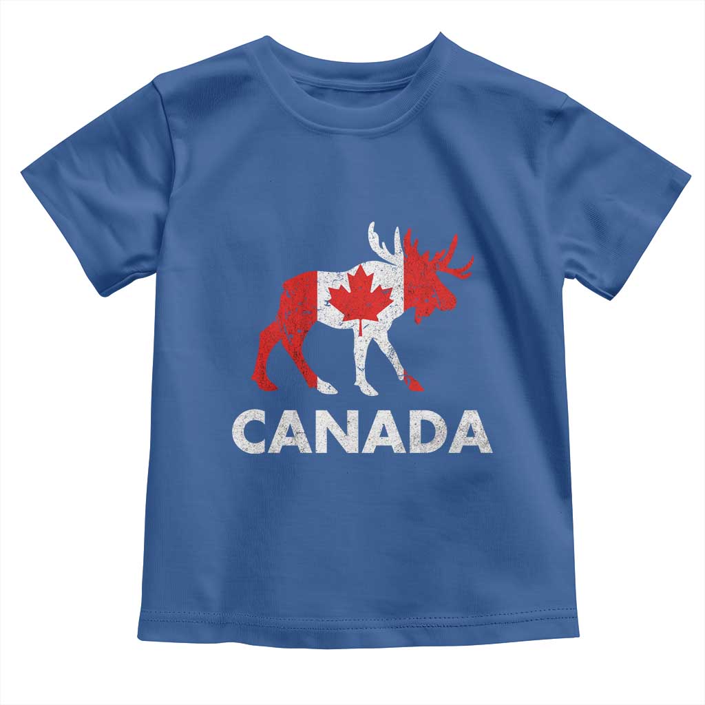 Canada Moose Maple Leaf Toddler T Shirt Canadian Pride TS10 Royal Blue Print Your Wear