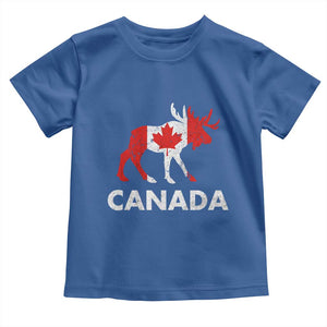 Canada Moose Maple Leaf Toddler T Shirt Canadian Pride TS10 Royal Blue Print Your Wear