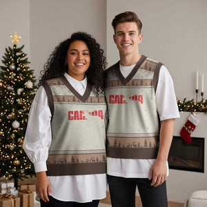 Canada Moose V-Neck Knit Sweater Vest Canadian Pride TS10 Mocha Mousse Print Your Wear