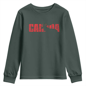 Canada Moose Youth Sweatshirt Canadian Pride TS10 Dark Forest Green Print Your Wear