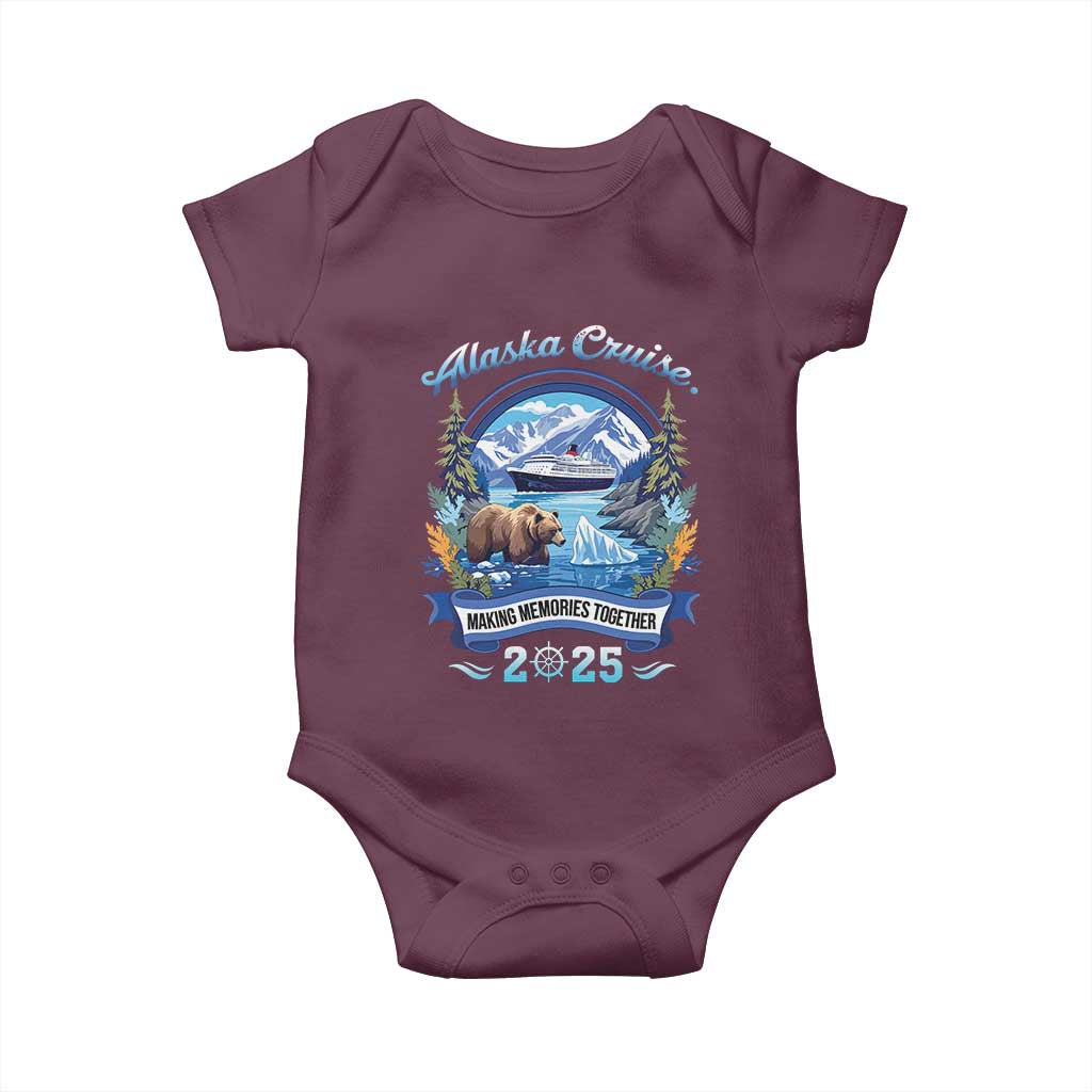 Alaska Cruising Baby Onesie Alaskan Cruisin Together Matching Family Cruise TS10 Maroon Print Your Wear