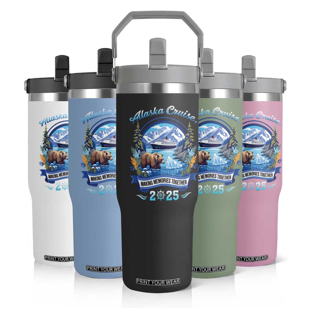 Alaska Cruising Flip Straw Tumbler Alaskan Cruisin Together Matching Family Cruise TS10 Print Your Wear