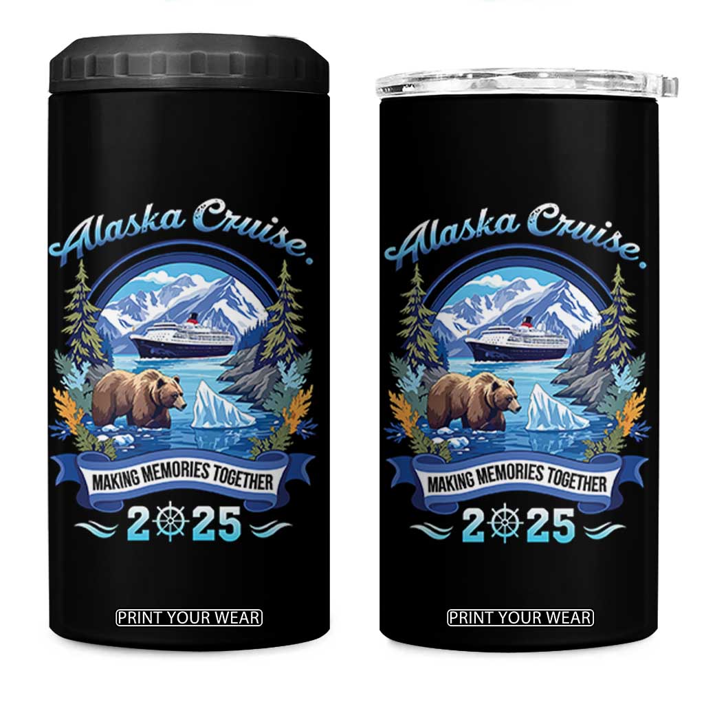 Alaska Cruising 4 in 1 Can Cooler Tumbler Alaskan Cruisin Together Matching Family Cruise TS10 One Size: 16 oz Black Print Your Wear