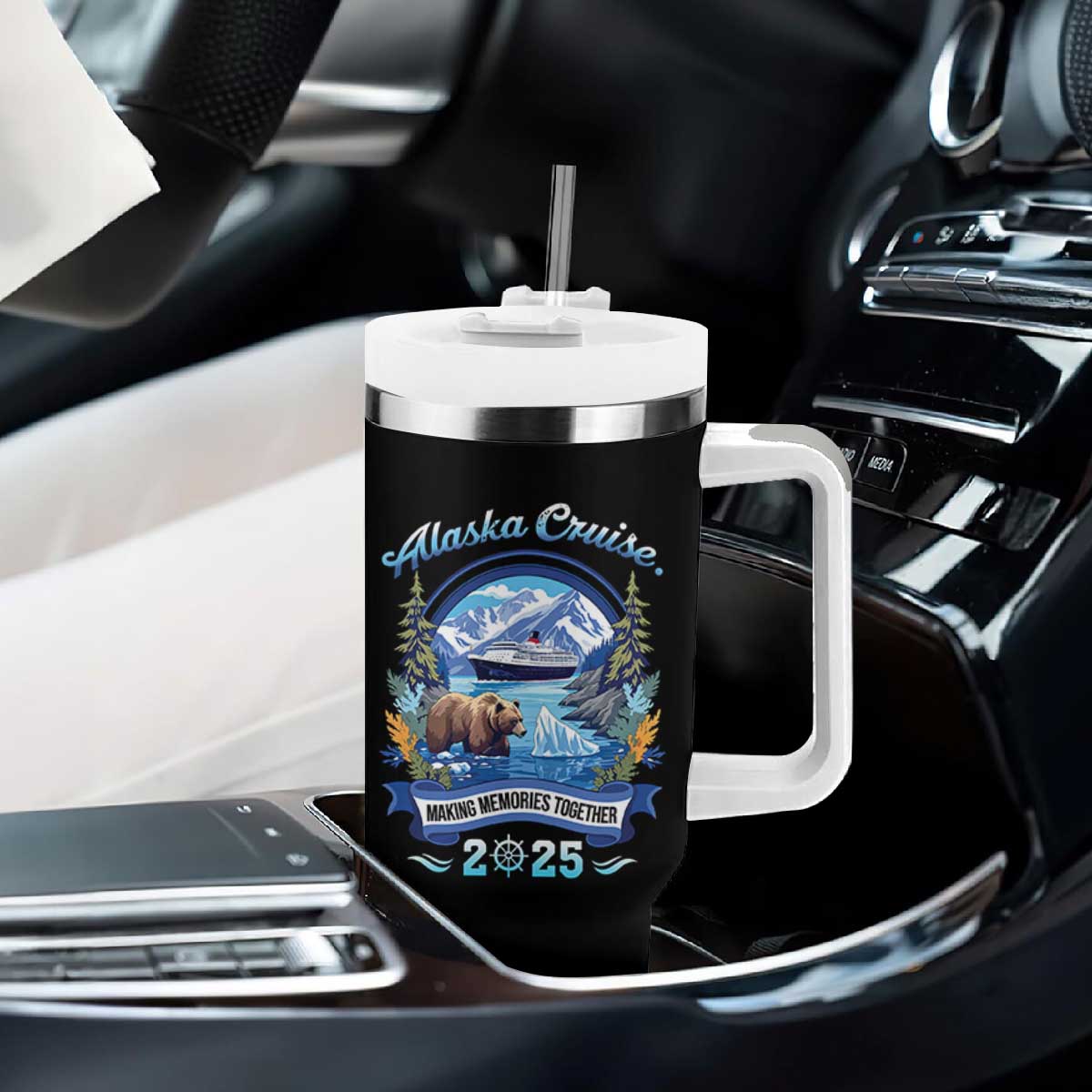 Alaska Cruising Tumbler With Handle Alaskan Cruisin Together Matching Family Cruise TS10 Print Your Wear