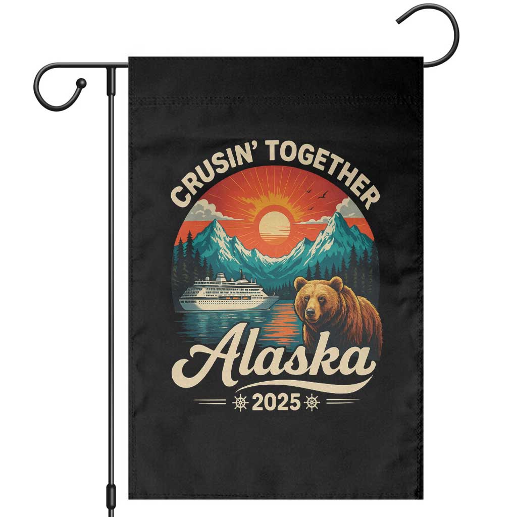 Alaska Cruise Garden Flag Retro Alaskan Cruisin Together Matching Family Cruise TS10 Black Print Your Wear