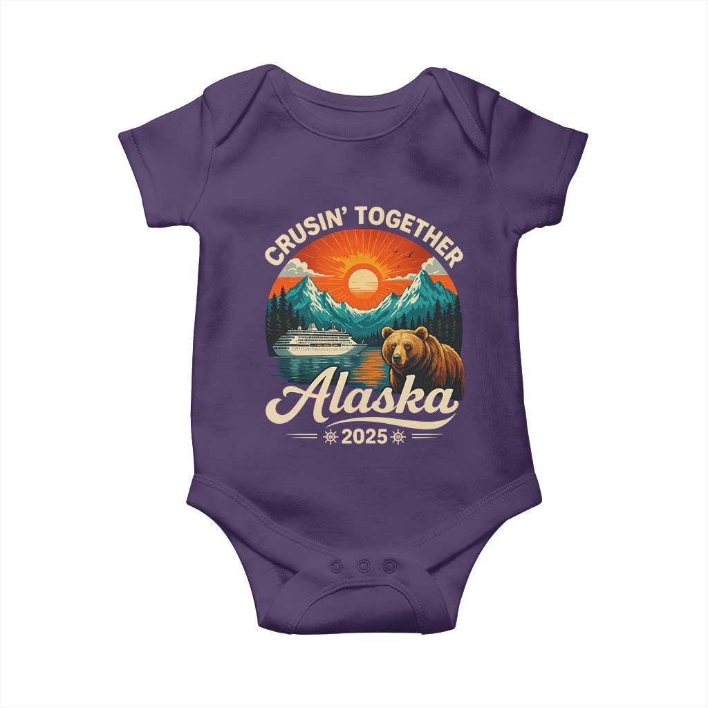 Alaska Cruise Baby Onesie Retro Alaskan Cruisin Together Matching Family Cruise TS10 Purple Print Your Wear