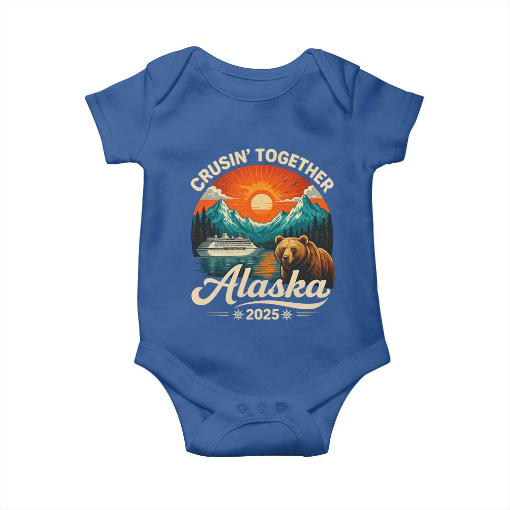 Alaska Cruise Baby Onesie Retro Alaskan Cruisin Together Matching Family Cruise TS10 Royal Blue Print Your Wear