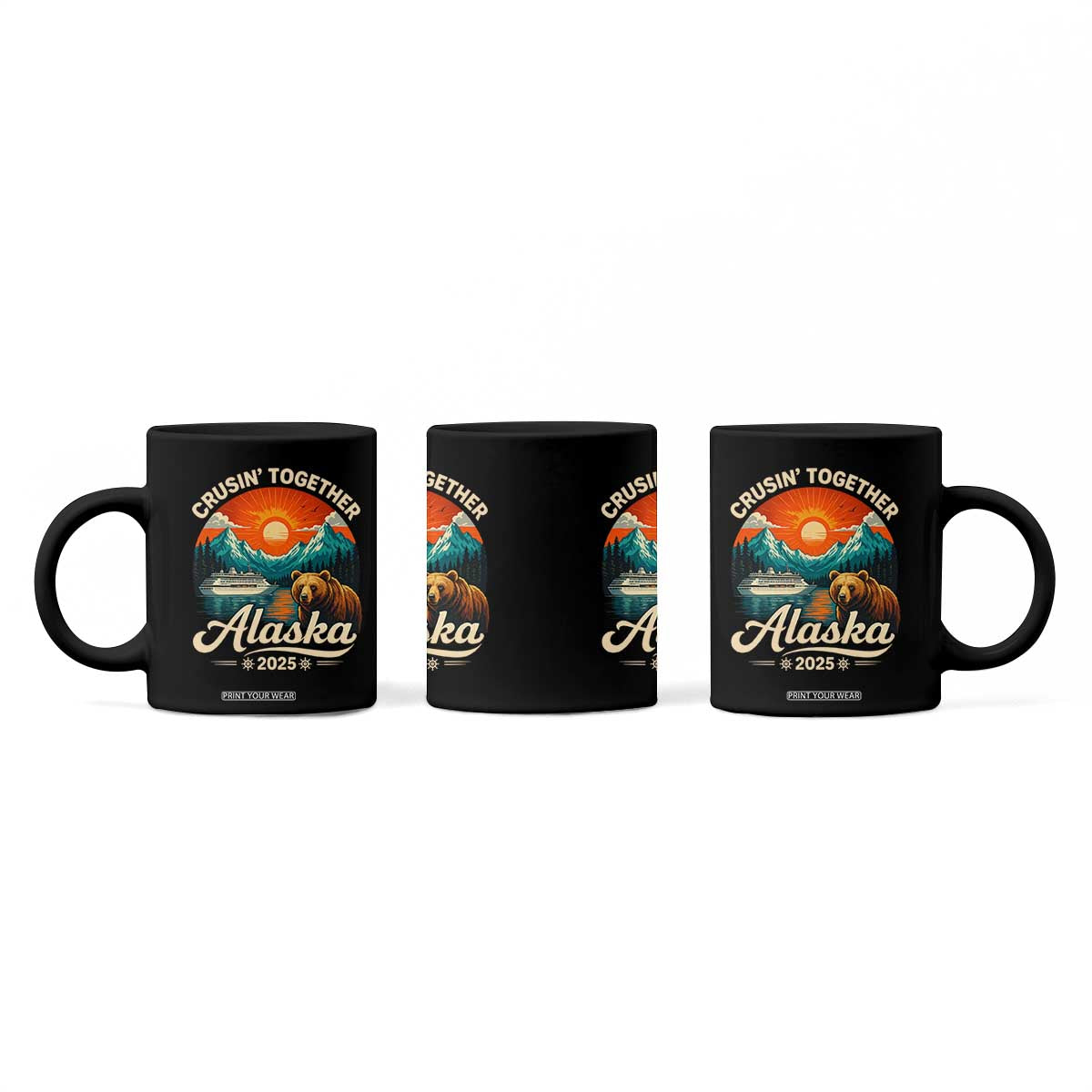 Alaska Cruise Coffee Mug Retro Alaskan Cruisin Together Matching Family Cruise TS10 Print Your Wear