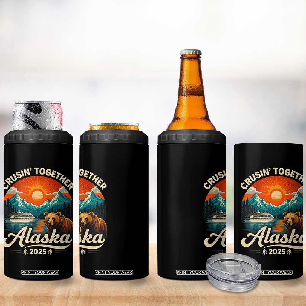 Alaska Cruise 4 in 1 Can Cooler Tumbler Retro Alaskan Cruisin Together Matching Family Cruise TS10 Print Your Wear
