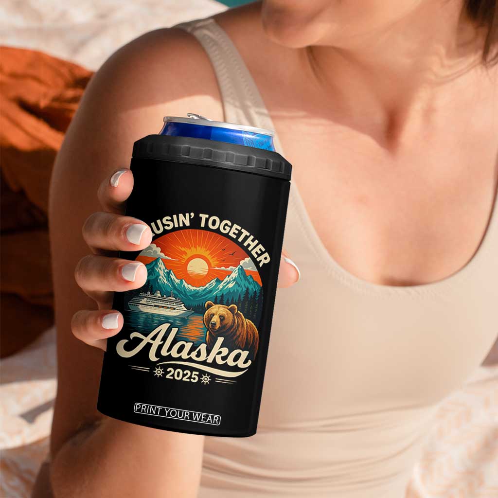 Alaska Cruise 4 in 1 Can Cooler Tumbler Retro Alaskan Cruisin Together Matching Family Cruise TS10 Print Your Wear