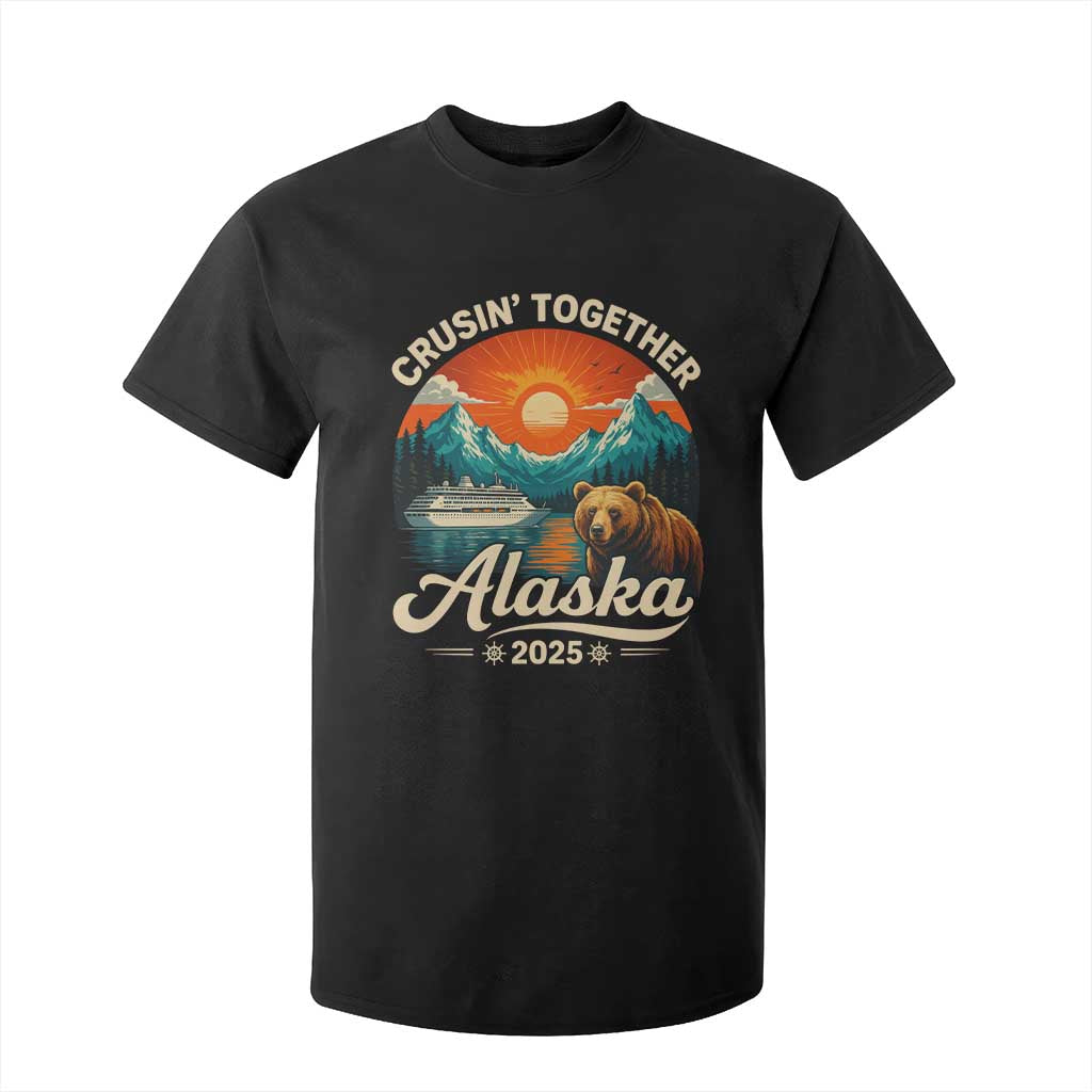 Alaska Cruise T Shirt For Kid Retro Alaskan Cruisin Together Matching Family Cruise TS10 Black Print Your Wear