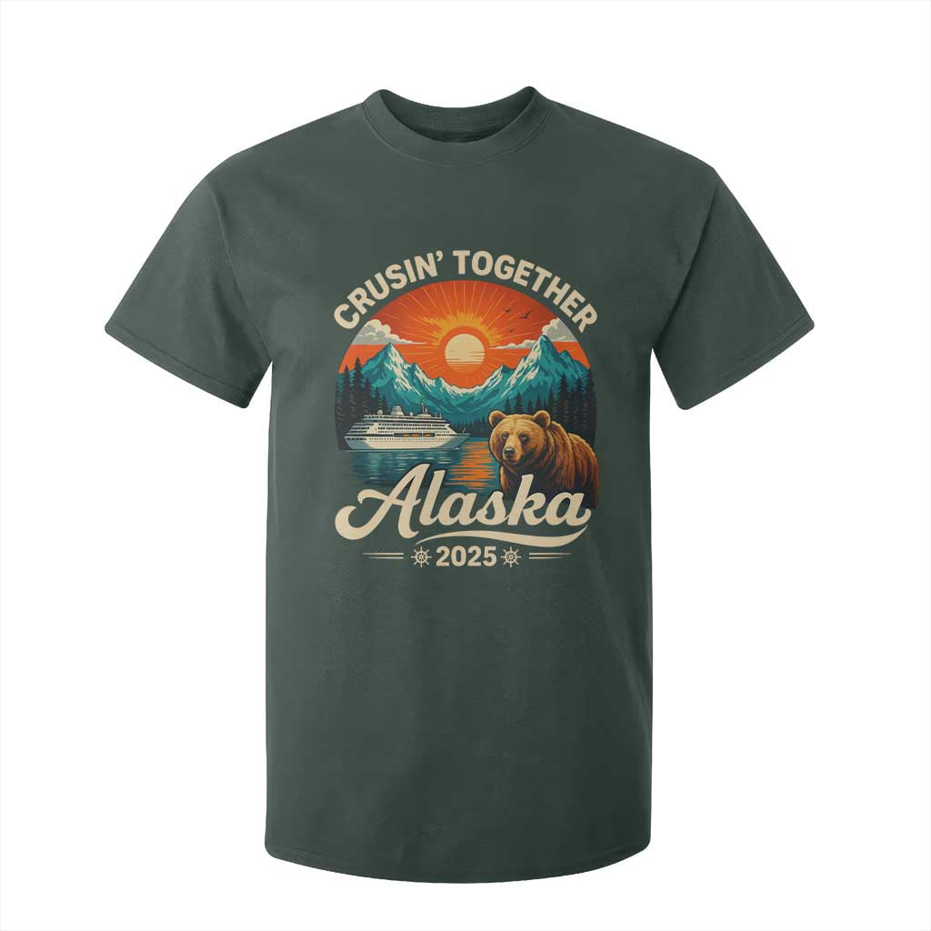 Alaska Cruise T Shirt For Kid Retro Alaskan Cruisin Together Matching Family Cruise TS10 Dark Forest Green Print Your Wear
