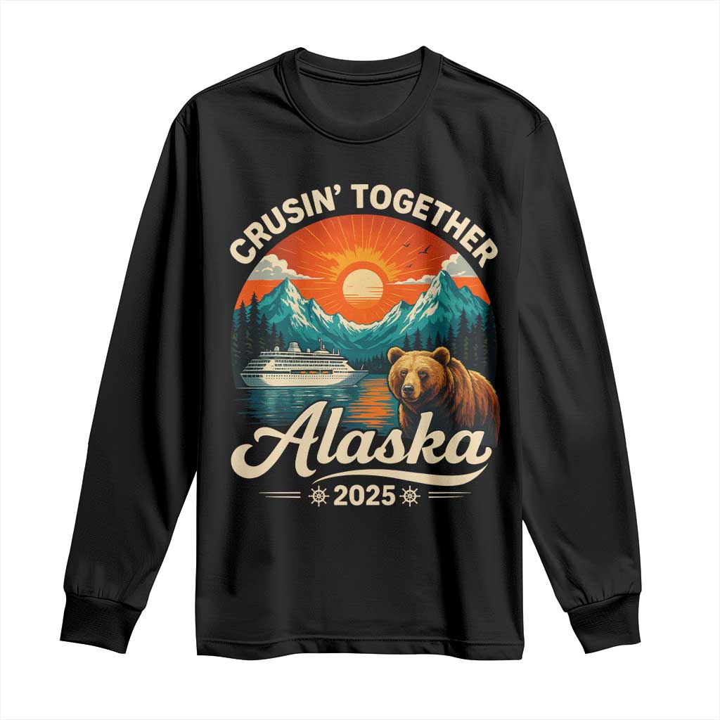 Alaska Cruise Long Sleeve Shirt Retro Alaskan Cruisin Together Matching Family Cruise TS10 Black Print Your Wear