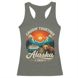 Alaska Cruise Racerback Tank Top Retro Alaskan Cruisin Together Matching Family Cruise TS10 Military Green Print Your Wear