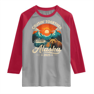 Alaska Cruise Raglan Shirt Retro Alaskan Cruisin Together Matching Family Cruise TS10 Sport Gray Red Print Your Wear