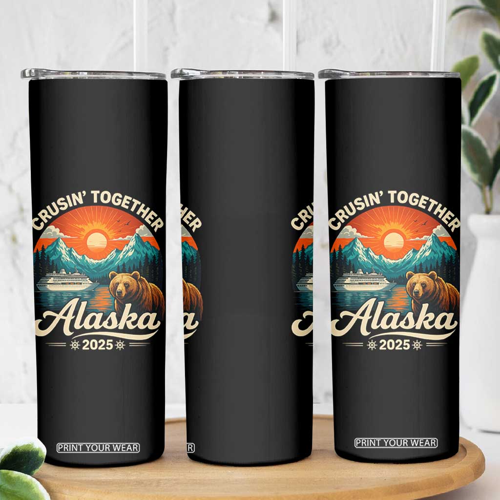 Alaska Cruise Skinny Tumbler Retro Alaskan Cruisin Together Matching Family Cruise TS10 Print Your Wear