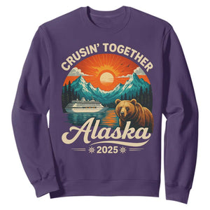 Alaska Cruise Sweatshirt Retro Alaskan Cruisin Together Matching Family Cruise TS10 Purple Print Your Wear