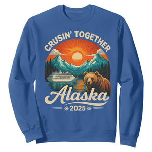 Alaska Cruise Sweatshirt Retro Alaskan Cruisin Together Matching Family Cruise TS10 Royal Blue Print Your Wear