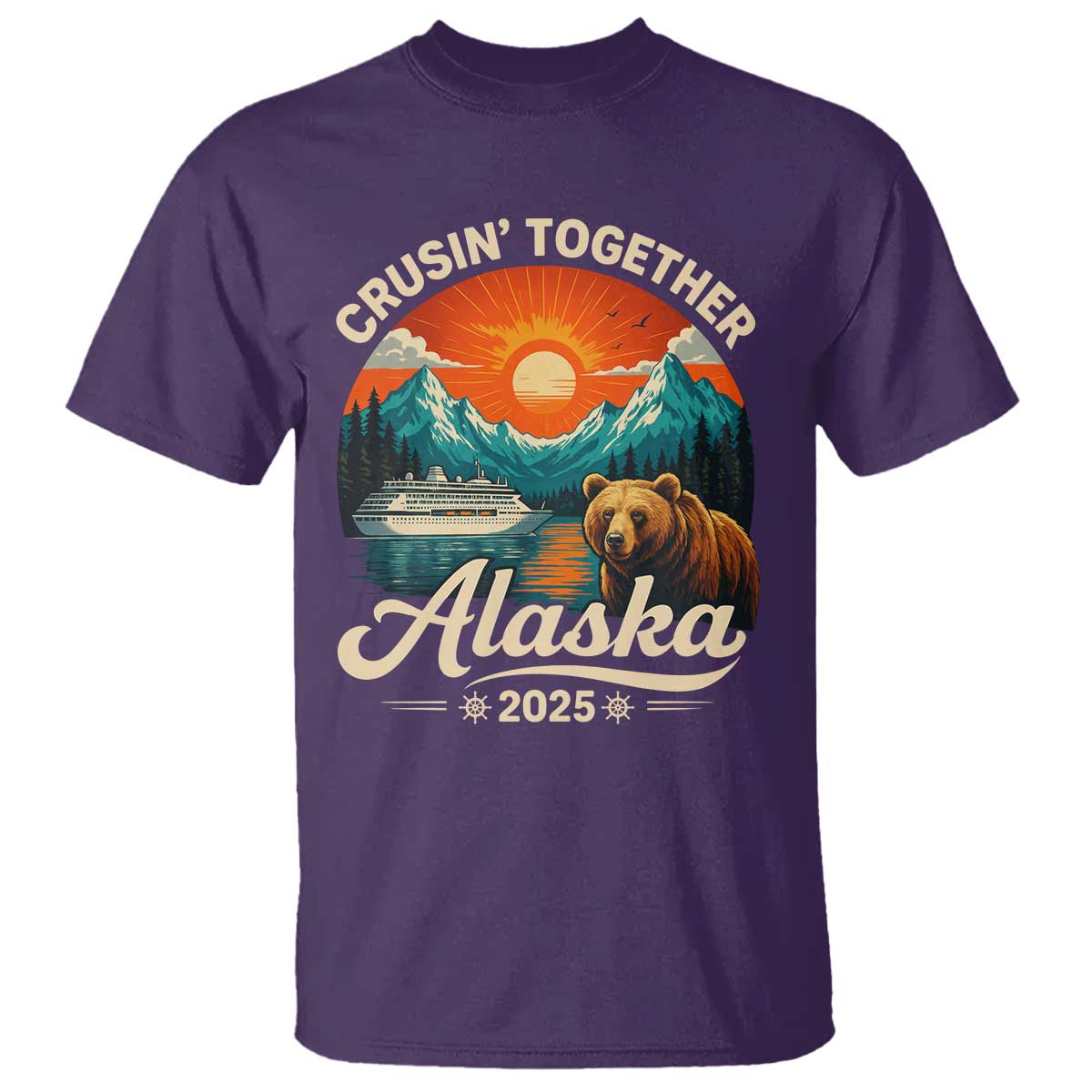 Alaska Cruise T Shirt Retro Alaskan Cruisin Together Matching Family Cruise TS10 Purple Print Your Wear