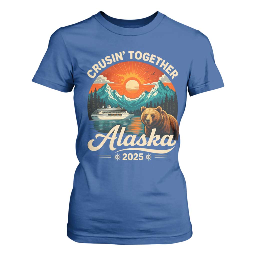 Alaska Cruise T Shirt For Women Retro Alaskan Cruisin Together Matching Family Cruise TS10 Royal Blue Print Your Wear