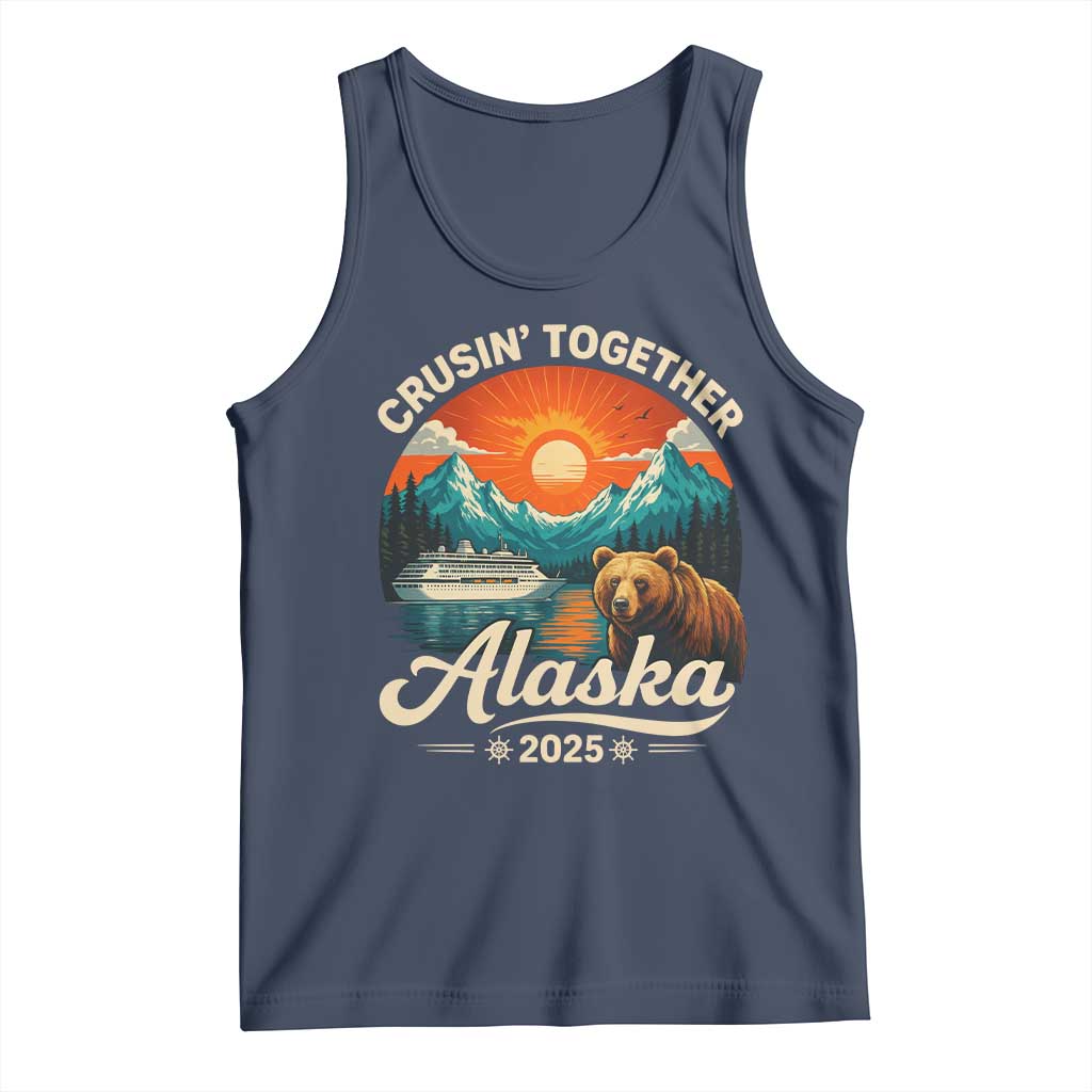 Alaska Cruise Tank Top Retro Alaskan Cruisin Together Matching Family Cruise TS10 Navy Print Your Wear