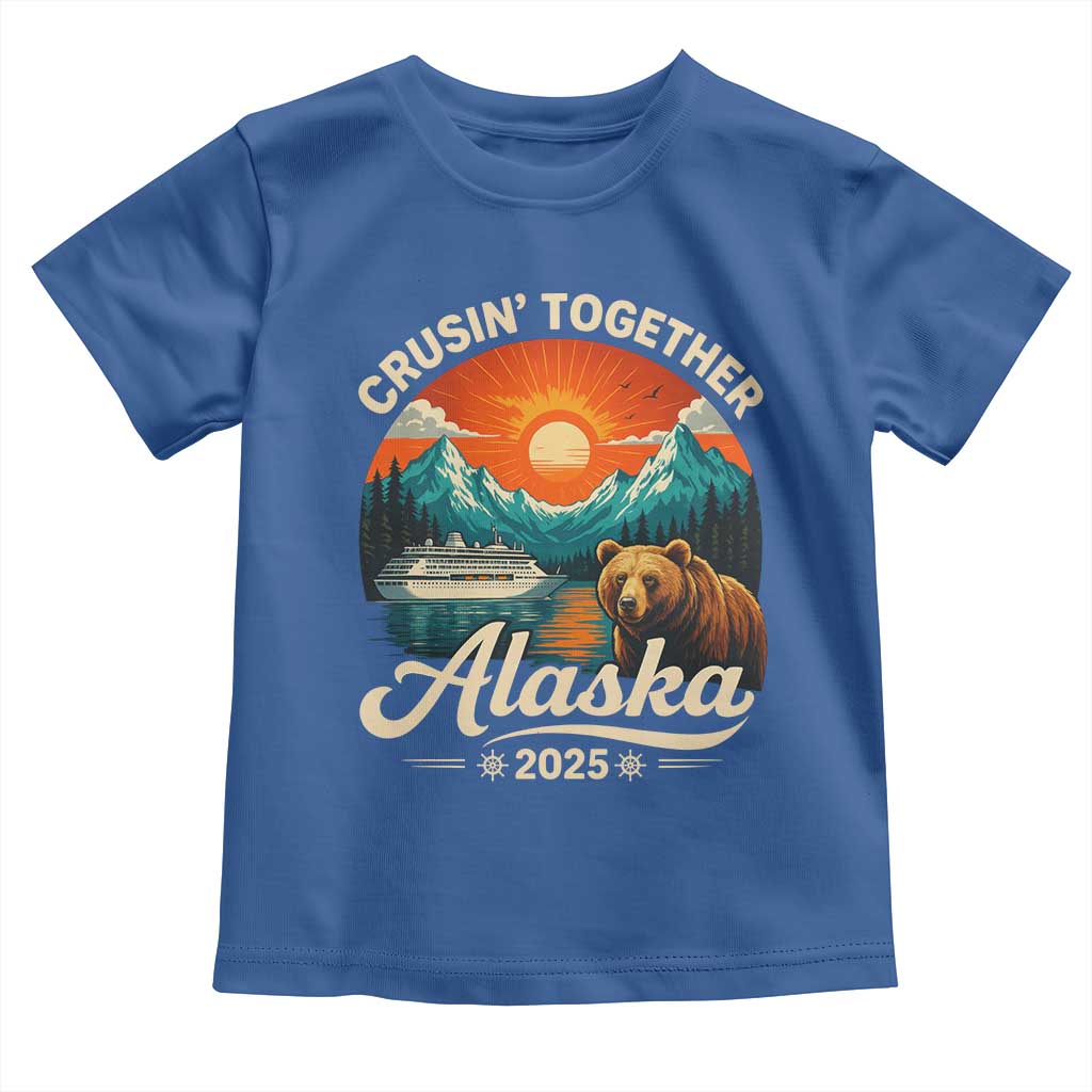Alaska Cruise Toddler T Shirt Retro Alaskan Cruisin Together Matching Family Cruise TS10 Royal Blue Print Your Wear