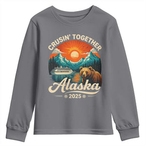 Alaska Cruise Youth Sweatshirt Retro Alaskan Cruisin Together Matching Family Cruise TS10 Charcoal Print Your Wear