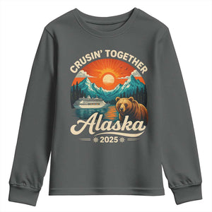 Alaska Cruise Youth Sweatshirt Retro Alaskan Cruisin Together Matching Family Cruise TS10 Dark Heather Print Your Wear