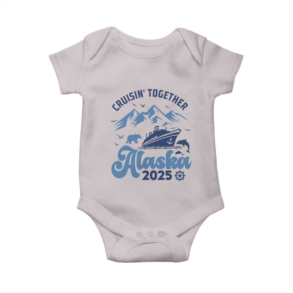 Alaska Cruise Baby Onesie Cruisin Together Matching Family Cruise 2025 TS10 Ice Gray Print Your Wear