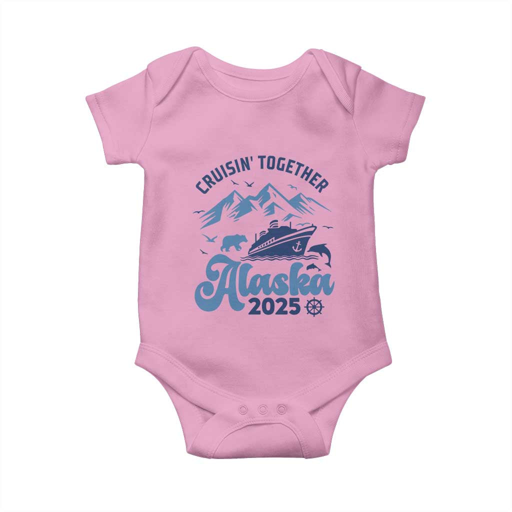 Alaska Cruise Baby Onesie Cruisin Together Matching Family Cruise 2025 TS10 Light Pink Print Your Wear