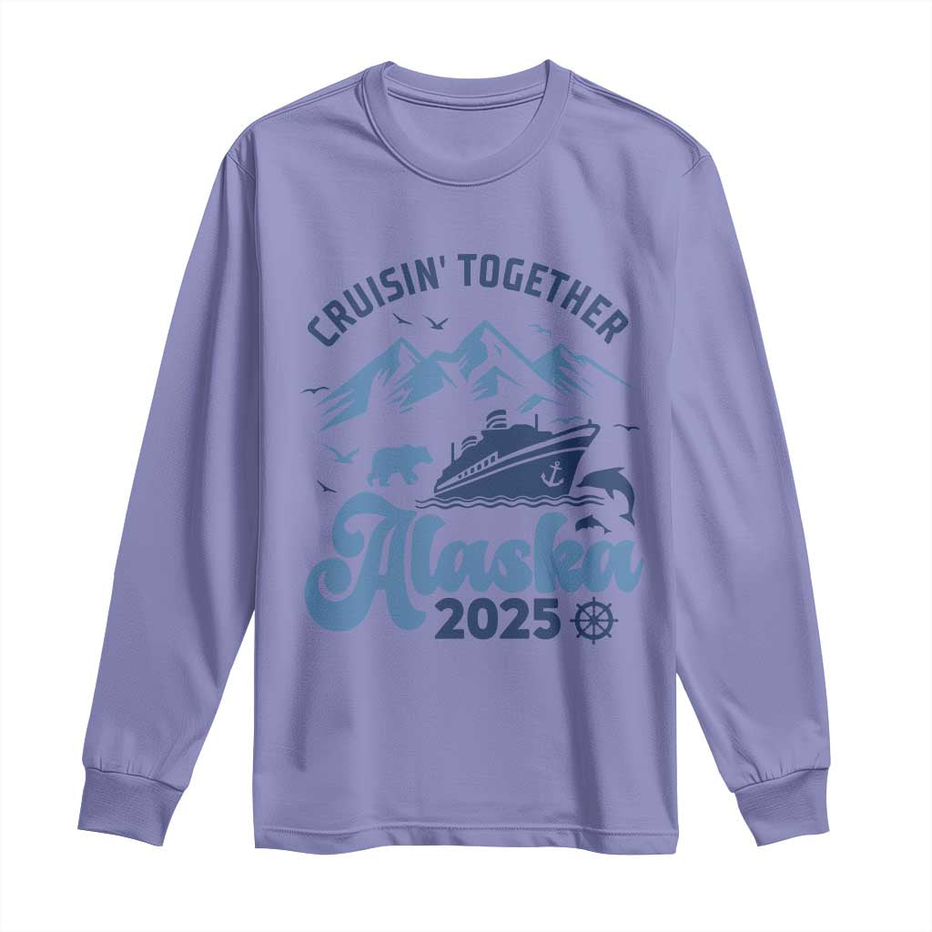 Alaska Cruise Long Sleeve Shirt Cruisin Together Matching Family Cruise 2025 TS10 Violet Print Your Wear