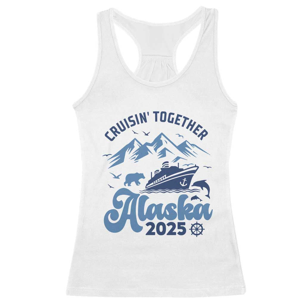 Alaska Cruise Racerback Tank Top Cruisin Together Matching Family Cruise 2025 TS10 White Print Your Wear