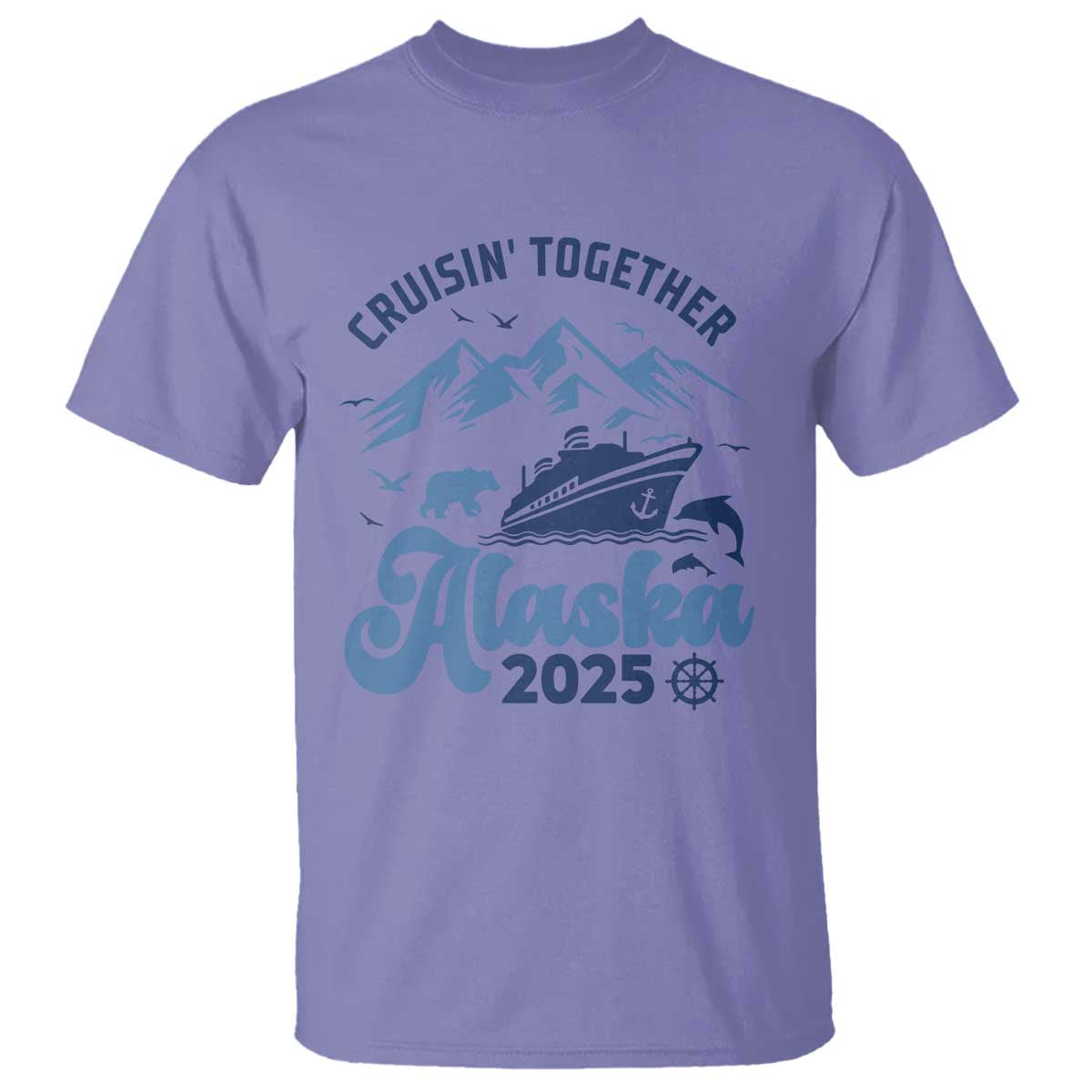 Alaska Cruise T Shirt Cruisin Together Matching Family Cruise 2025 TS10 Violet Print Your Wear