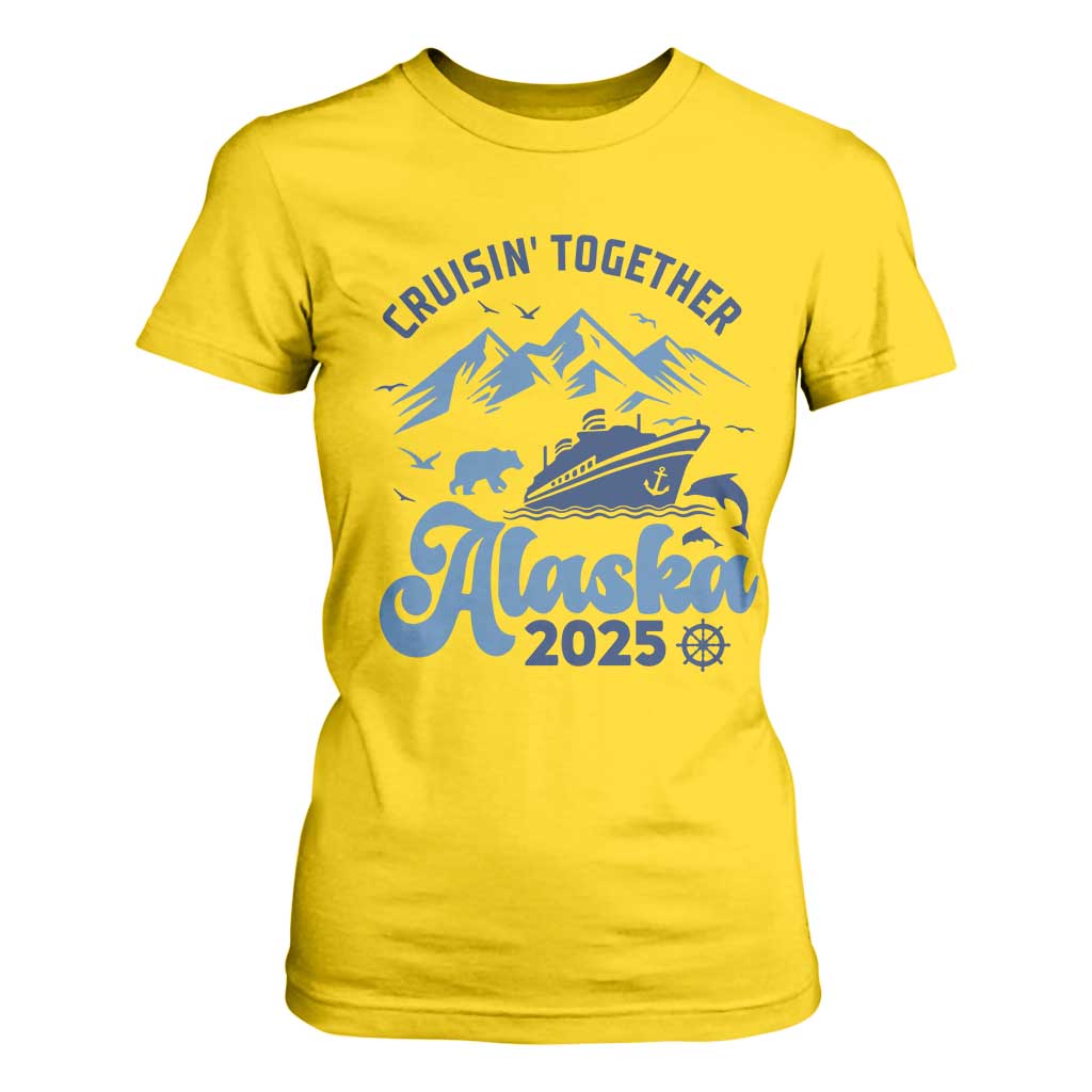 Alaska Cruise T Shirt For Women Cruisin Together Matching Family Cruise 2025 TS10 Daisy Print Your Wear