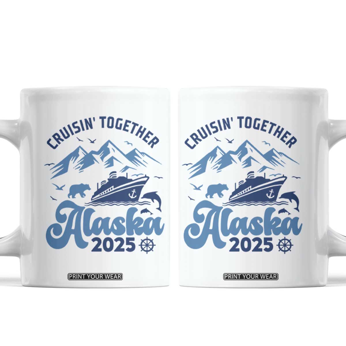 Alaska Cruise Coffee Mug Cruisin Together Matching Family Cruise 2025 TS10 White Print Your Wear