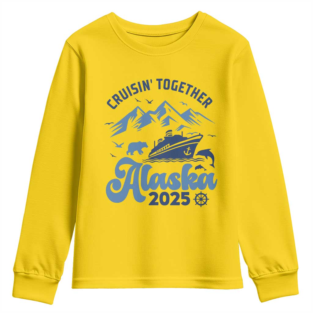 Alaska Cruise Youth Sweatshirt Cruisin Together Matching Family Cruise 2025 TS10 Daisy Print Your Wear