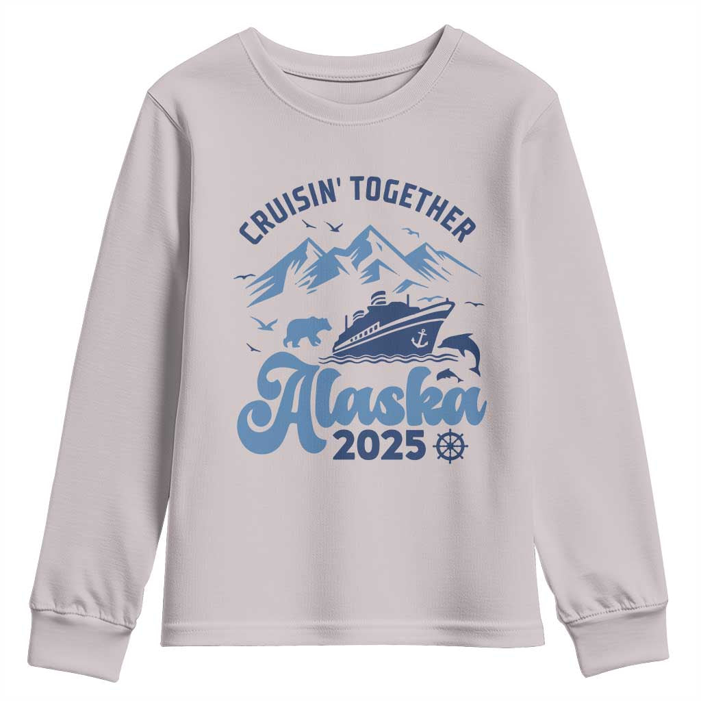 Alaska Cruise Youth Sweatshirt Cruisin Together Matching Family Cruise 2025 TS10 Ice Gray Print Your Wear