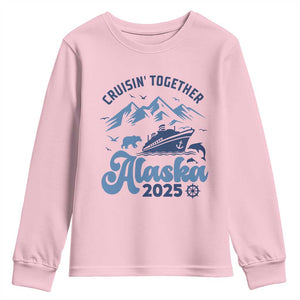 Alaska Cruise Youth Sweatshirt Cruisin Together Matching Family Cruise 2025 TS10 Light Pink Print Your Wear