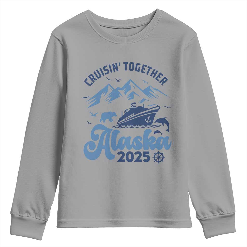 Alaska Cruise Youth Sweatshirt Cruisin Together Matching Family Cruise 2025 TS10 Sport Gray Print Your Wear