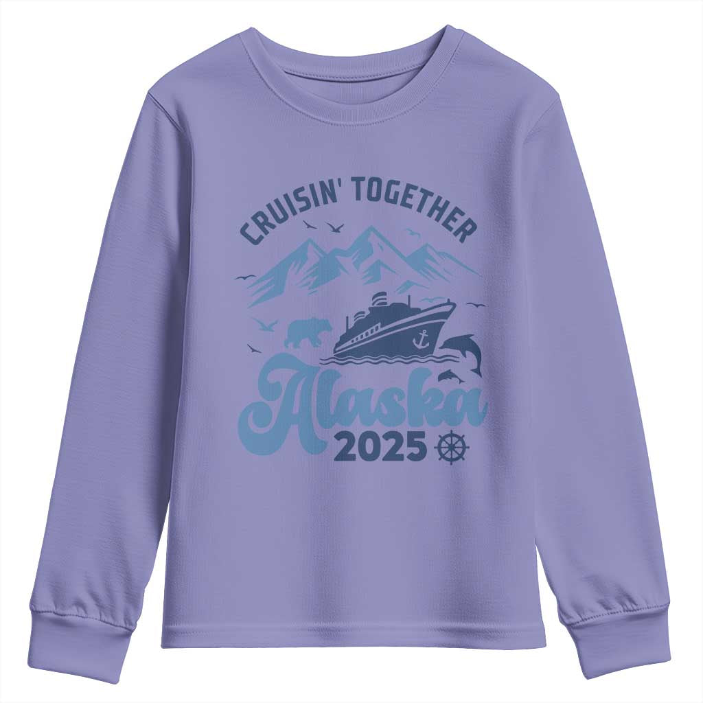 Alaska Cruise Youth Sweatshirt Cruisin Together Matching Family Cruise 2025 TS10 Violet Print Your Wear