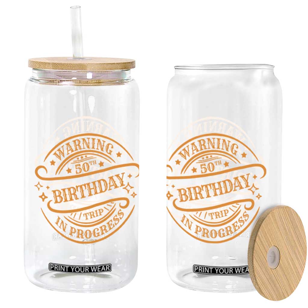 50th Birthday Trip Glass Can Retro Funny Milestone Vacation TS10 Print Your Wear