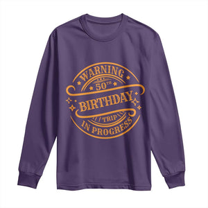 50th Birthday Trip Long Sleeve Shirt Retro Funny Milestone Vacation TS10 Purple Print Your Wear