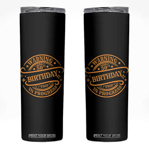 50th Birthday Trip Skinny Tumbler Retro Funny Milestone Vacation TS10 Black Print Your Wear